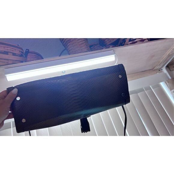 Claudia Firenze Olive Green Italian Leather Croc Embossed Tote Satchel Handbag - Picture 6 of 11